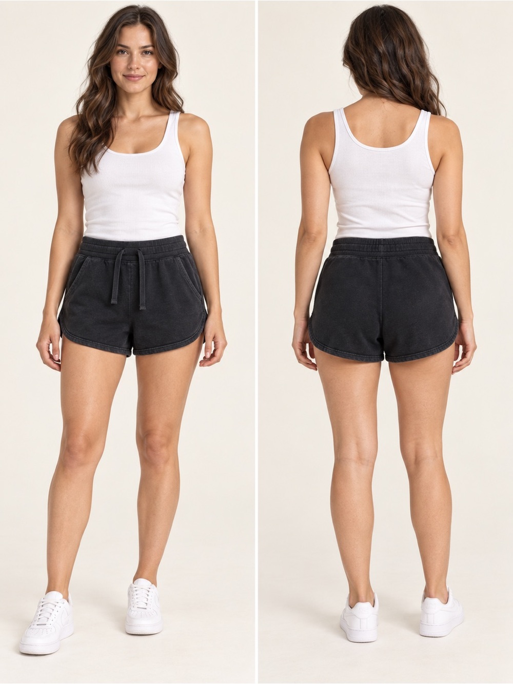 Amazon Essentials Black Elastic Waist Drawstring Athletic Shorts